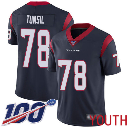 Houston Texans Limited Navy Blue Youth Laremy Tunsil Home Jersey NFL Football #78 100th Season Vapor Untouchable